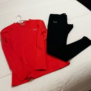 Orange and black UNDER ARMOUR workout suit!